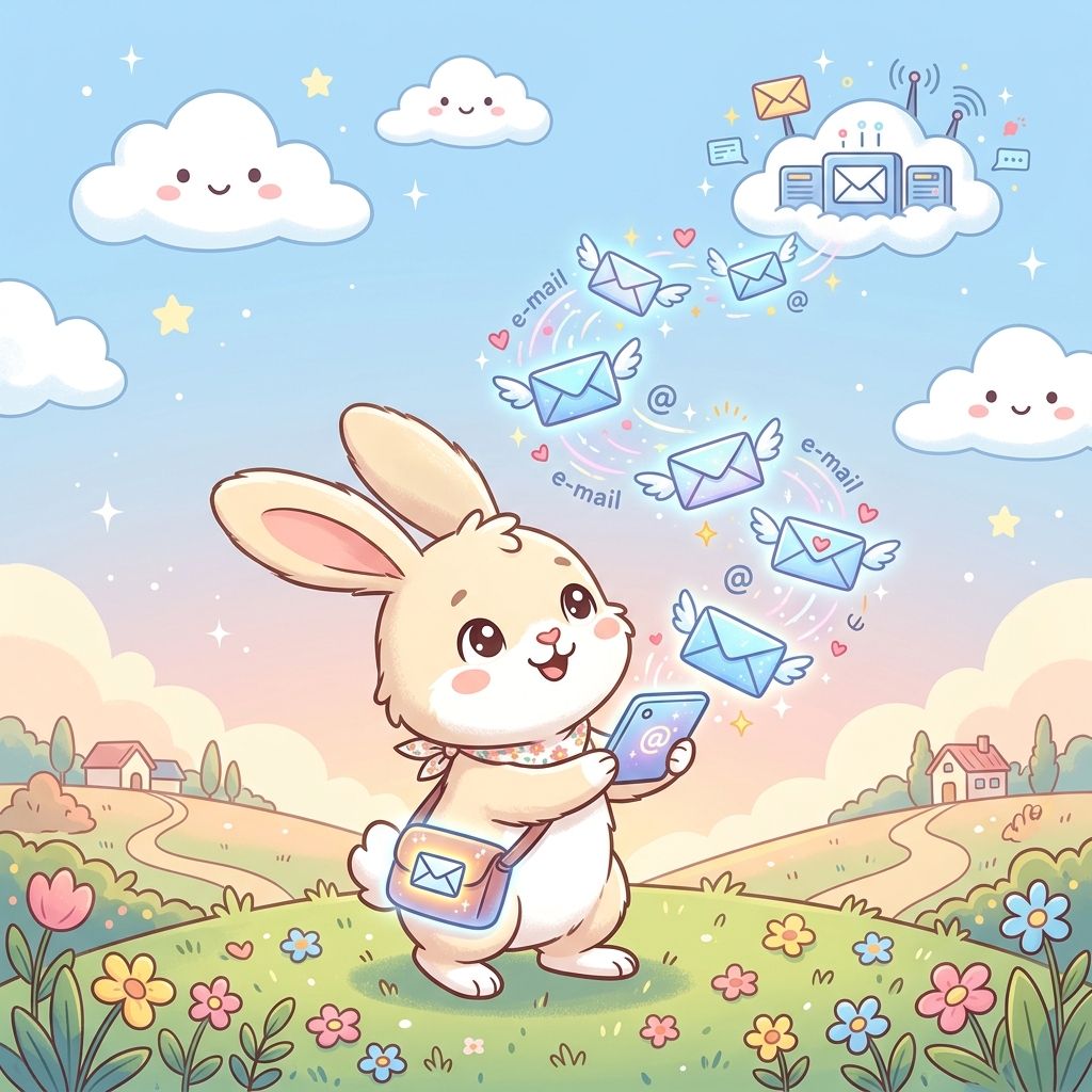 ウサギさんが手紙を送るイメージ