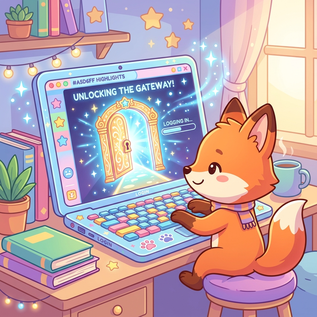 キツネさんがログインするイメージ